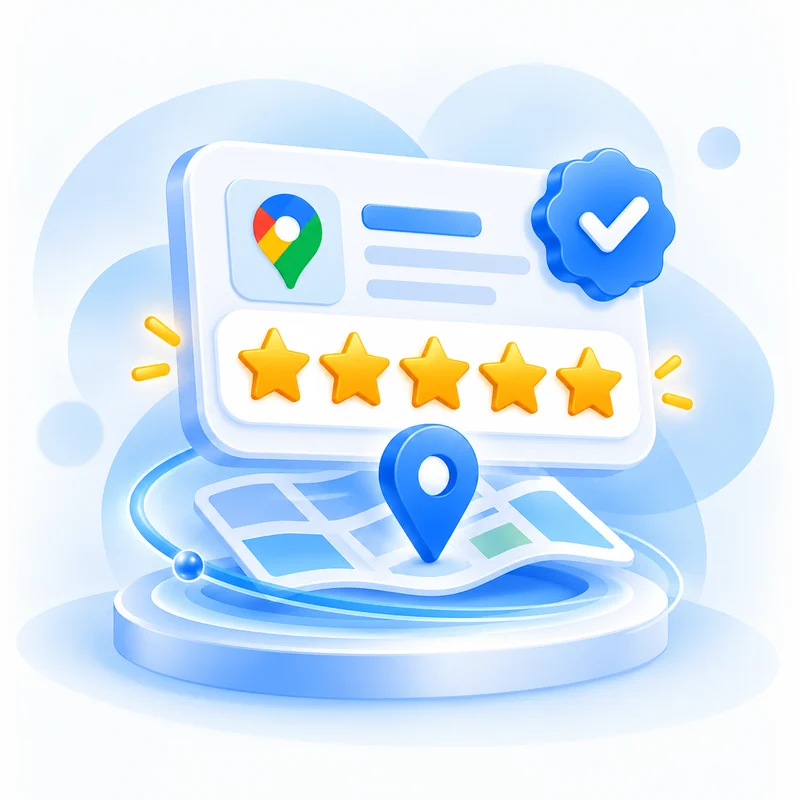 Đánh giá Google Maps 5 sao: thẻ năm sao vàng và ghim vị trí