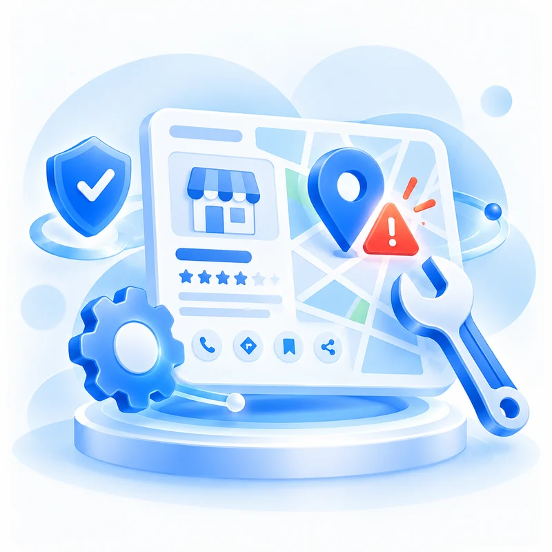 Xử lý sự cố Google Maps: cảnh báo trên bản đồ, cờ lê và bánh răng